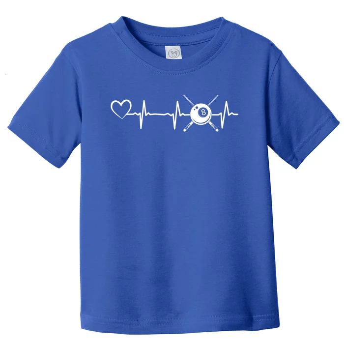 Billiards 8ball Pool Billiard Heartbeat Heart Billiard Gift Toddler T-Shirt