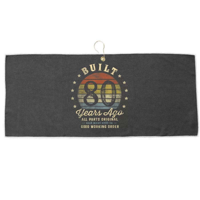 Built 80 Years Ago - All Parts Original Gifts 80th Birthday Large Microfiber Waffle Golf Towel