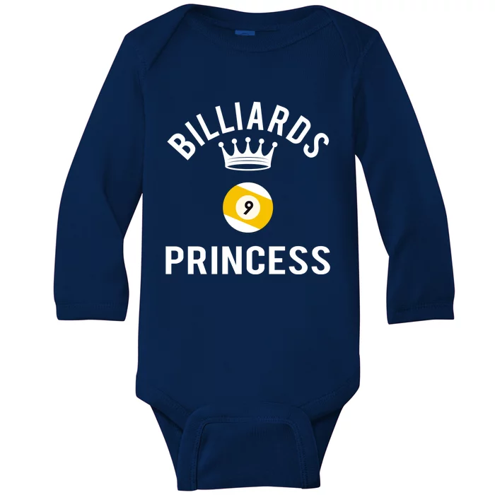 Billiards 9 Ball Princess Gift Baby Long Sleeve Bodysuit