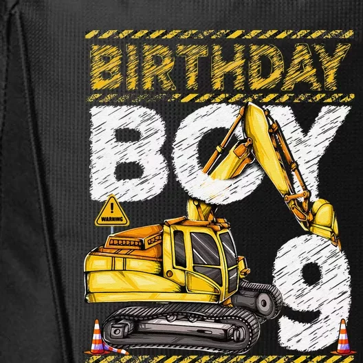 Birthday 9 Construction 9th Birthday Excavator Birthday City Backpack