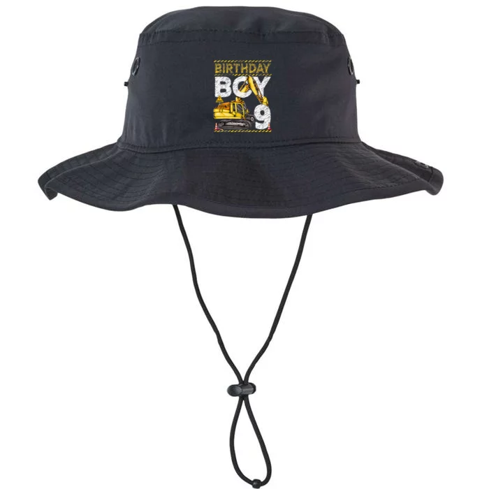 Birthday 9 Construction 9th Birthday Excavator Birthday Legacy Cool Fit Booney Bucket Hat