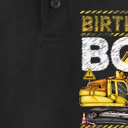 Birthday 9 Construction 9th Birthday Excavator Birthday Dry Zone Grid Performance Polo