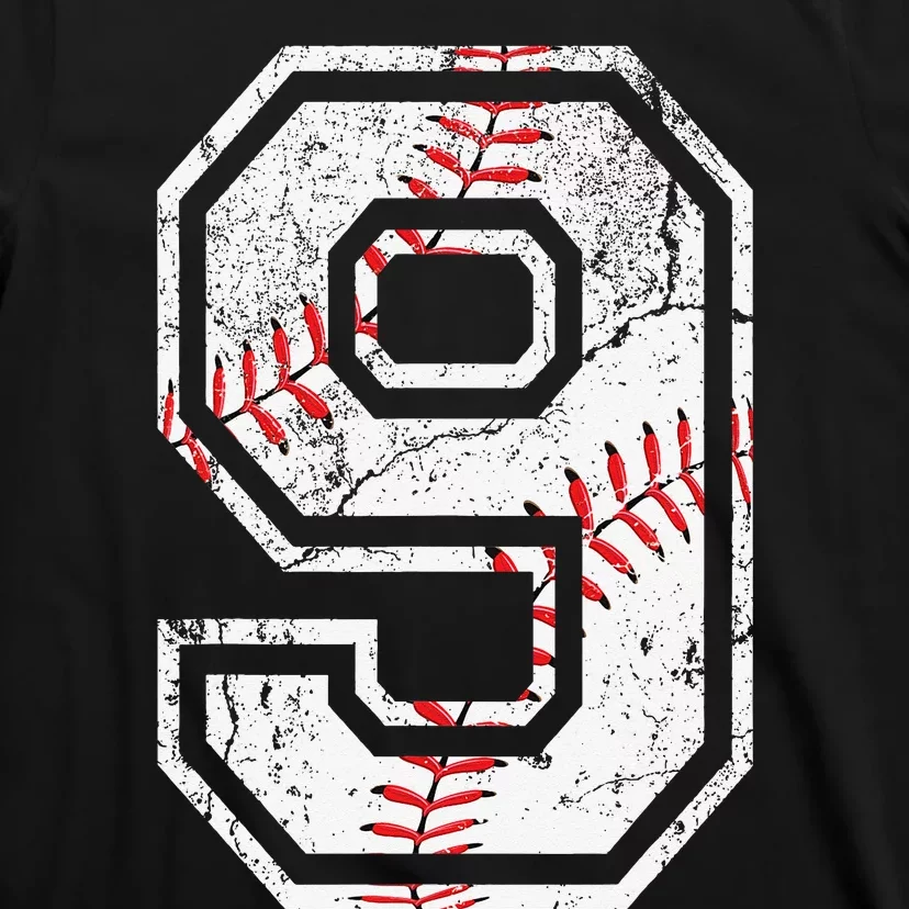 Baseball 9th Nine Years Birthday Squad Birthday T-Shirt