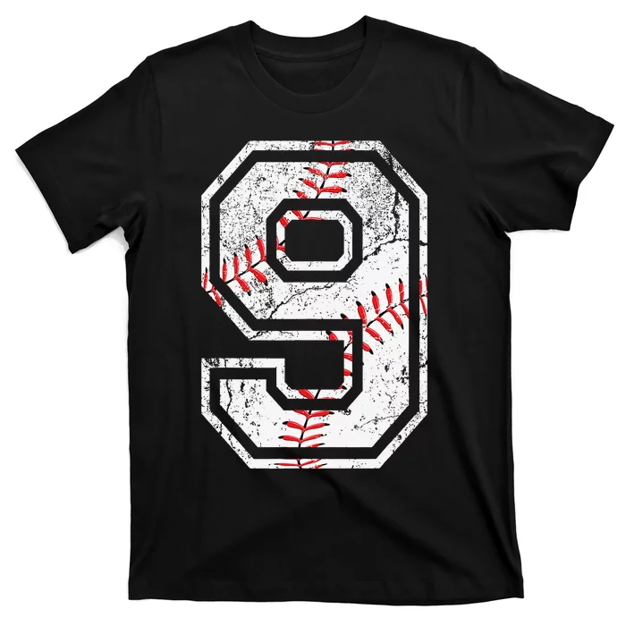 Baseball 9th Nine Years Birthday Squad Birthday T-Shirt