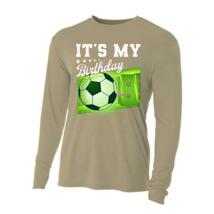 Birthday 9 Soccer Its My 9th Birthday Soccer Cooling Performance Long Sleeve Crew