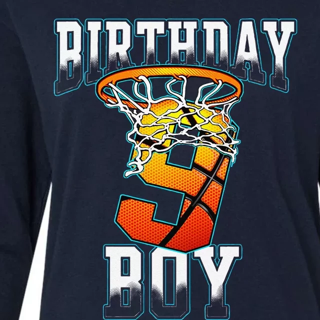 Boy 9 Years Old Birthday Gifts Basketball Person Womens Cotton Relaxed Long Sleeve T-Shirt