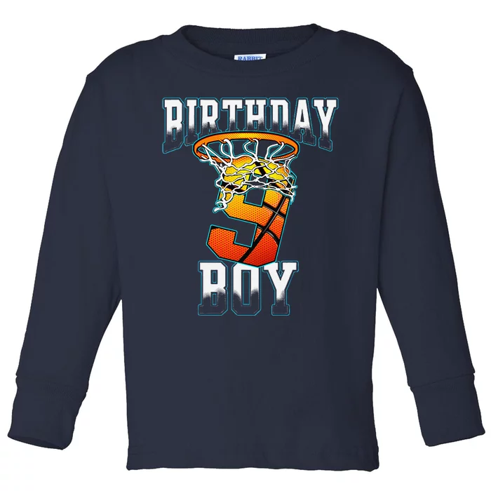 Boy 9 Years Old Birthday Gifts Basketball Person Toddler Long Sleeve Shirt