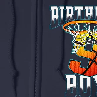 Boy 9 Years Old Birthday Gifts Basketball Person Full Zip Hoodie