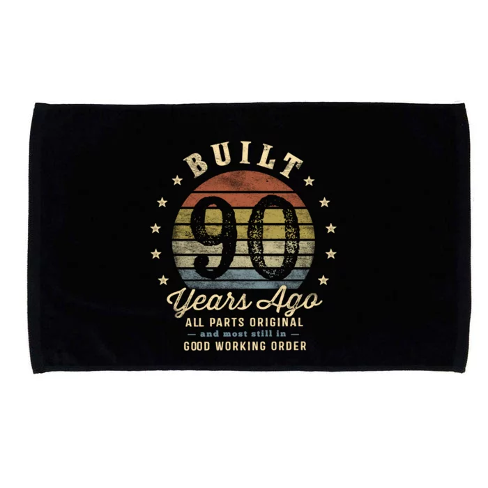 Built 90 Years Ago Funny Gift All Parts Original Funny Gift 90th Birthday Gift Microfiber Hand Towel