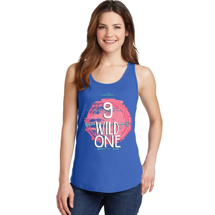 Birthday 9 Years Old Wild One Family Matching Gift Ladies Essential Tank