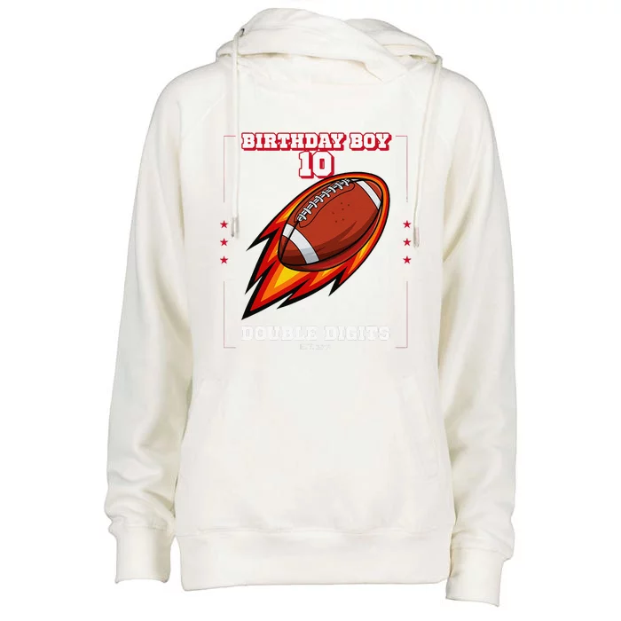 Birthday Age 10 Football Double Digits 2013 Womens Funnel Neck Pullover Hood