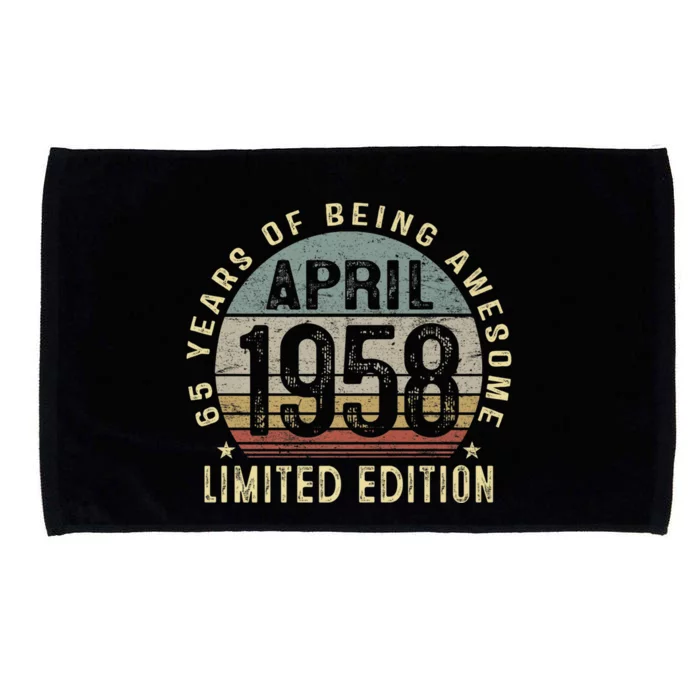 Born April 1958 65th Birthday Present Gift Made in 1958 65 Years Old Microfiber Hand Towel