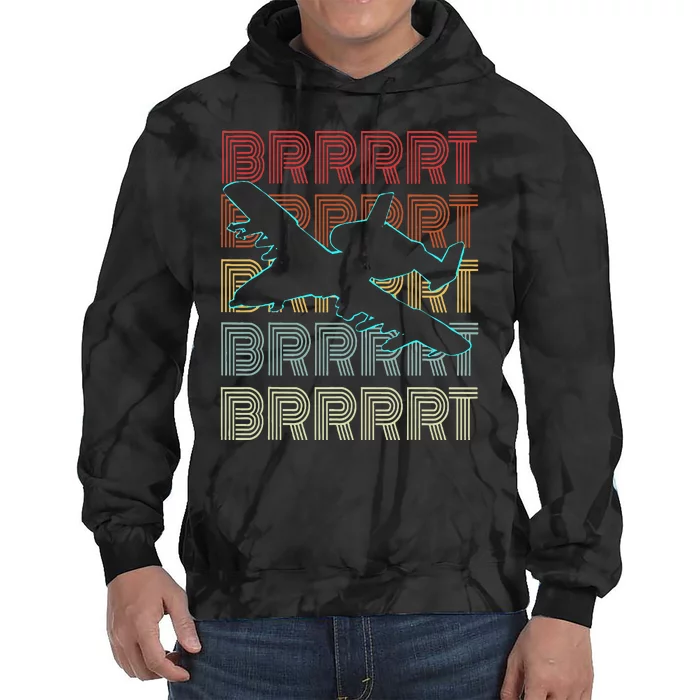 Brrrrt A 10 Warthog Vintage Retro Style Tie Dye Hoodie