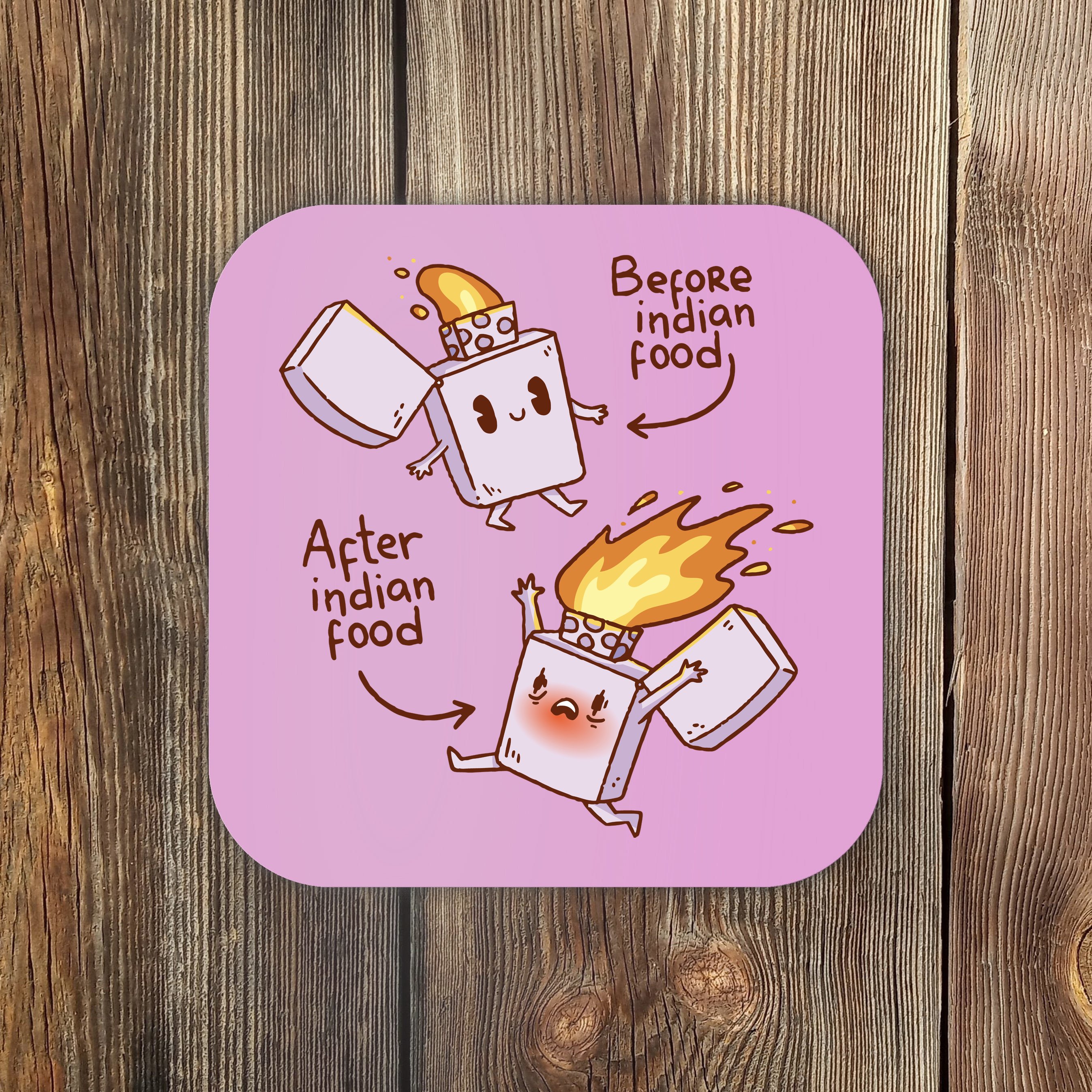 Before And After Indian Food Funny Coaster | TeeShirtPalace