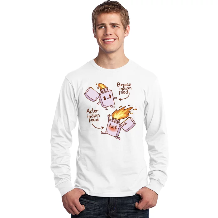 Before And After Indian Food Funny Long Sleeve Shirt