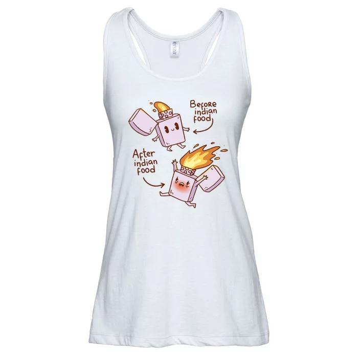 Before And After Indian Food Funny Ladies Essential Flowy Tank