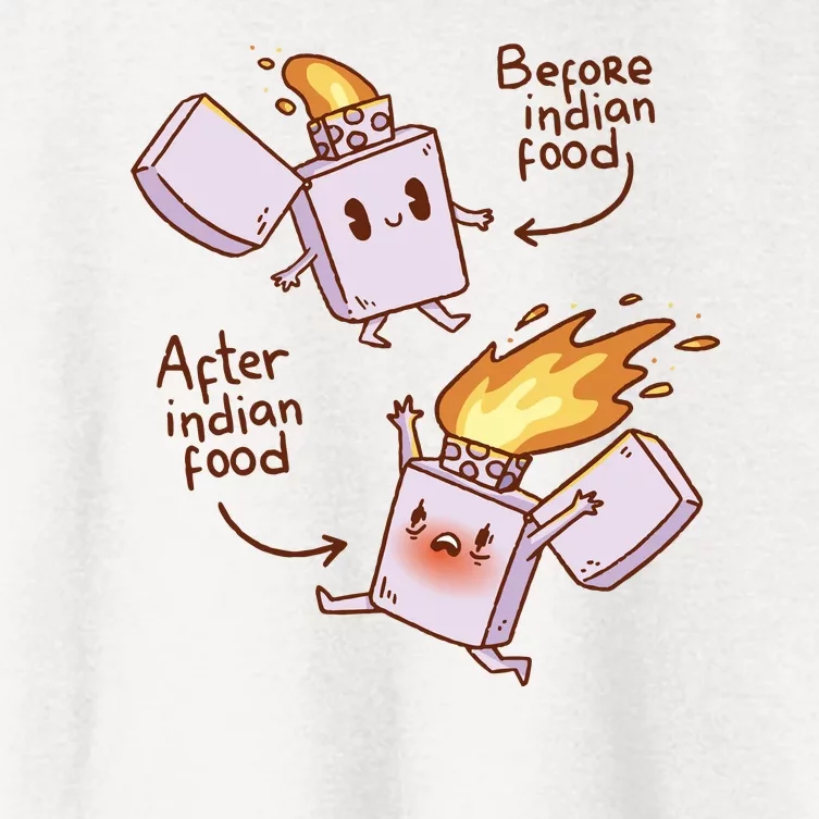 Before And After Indian Food Funny Women's Crop Top Tee