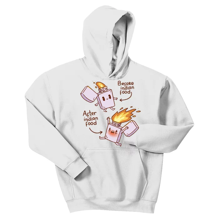 Before And After Indian Food Funny Kids Hoodie