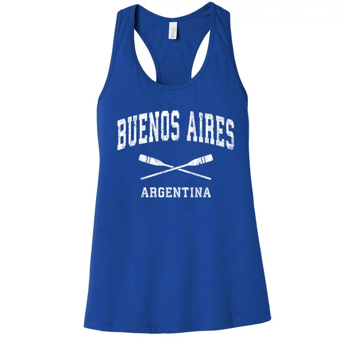 Buenos Aires Argentina Vintage Nautical Paddles Sports Oars Gift Women's Racerback Tank