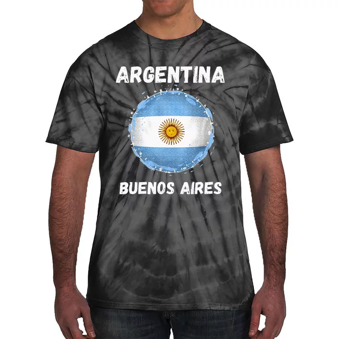 Buenos Aires Argentina Vintage Sport Argentine Flag Souvenir Tie-Dye T-Shirt