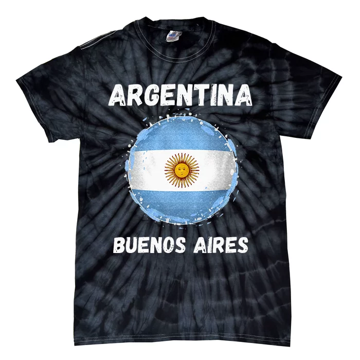 Buenos Aires Argentina Vintage Sport Argentine Flag Souvenir Tie-Dye T-Shirt