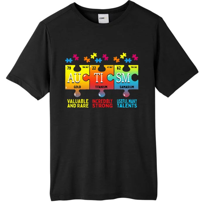 Black Autism Awareness Puzzle Classic Fit Short Sleeve Cotton & Polyester Blend ChromaSoft Performance T-Shirt