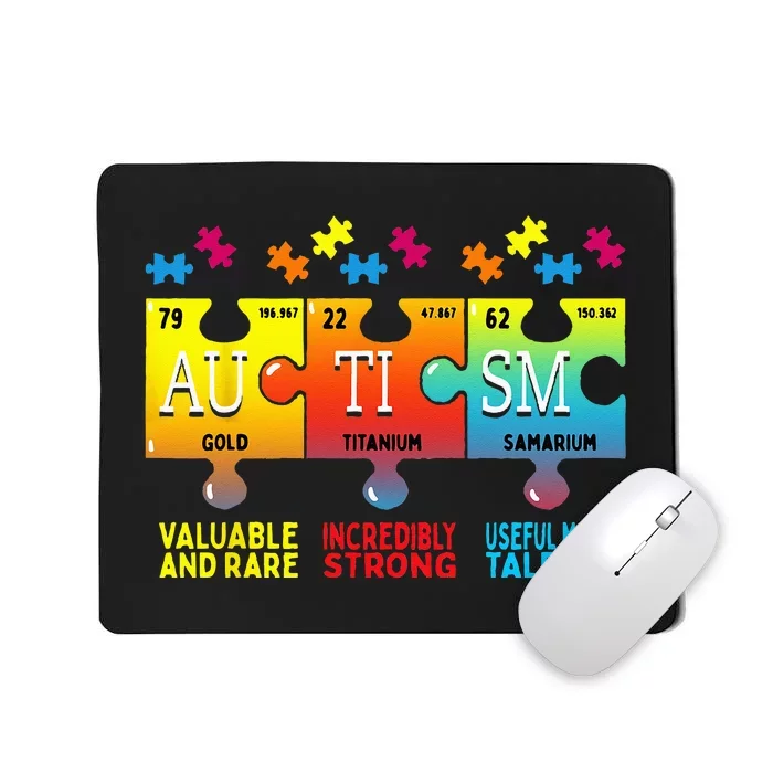 Black Autism Awareness Puzzle Classic Fit Short Sleeve Cotton & Polyester Blend Mousepad