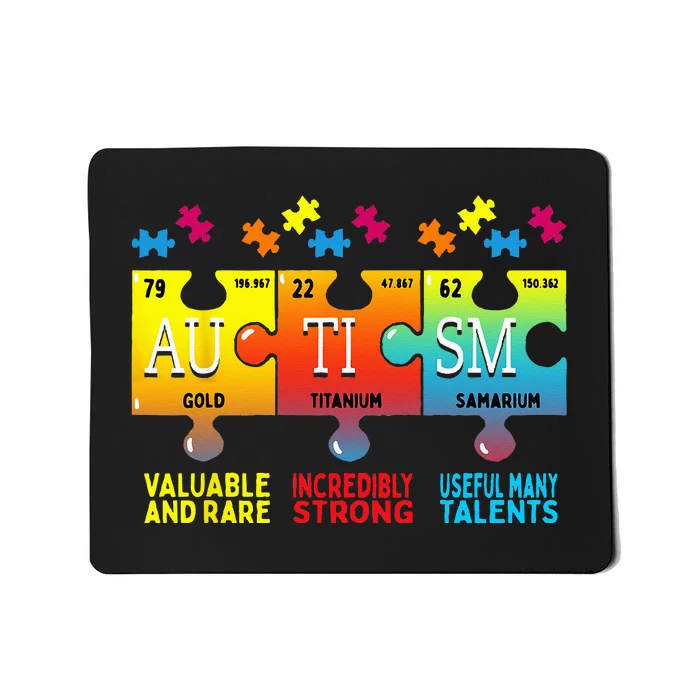 Black Autism Awareness Puzzle Classic Fit Short Sleeve Cotton & Polyester Blend Mousepad