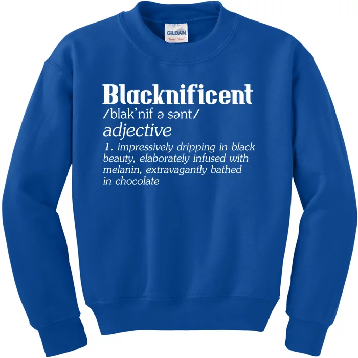 Blacknificent Afro African Pro Black History Gift Kids Sweatshirt