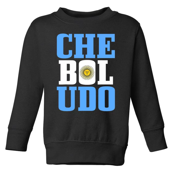 Boludo Argentina Argentinian Flag Pride Roots Funny Toddler Sweatshirt