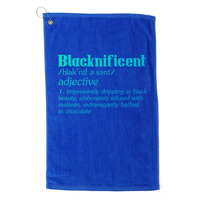 Blacknificent Afro African Pro Black History Gift Platinum Collection Golf Towel