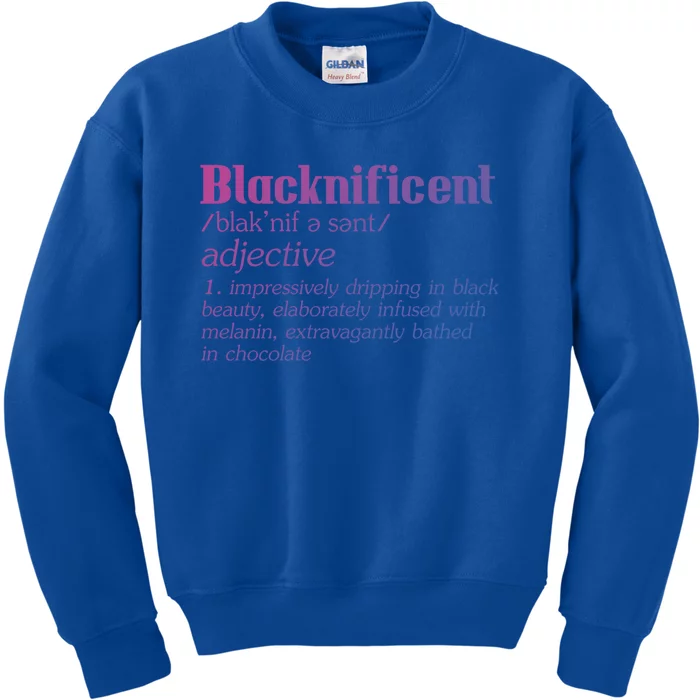 Blacknificent Afro African Pro Black History Gift Kids Sweatshirt