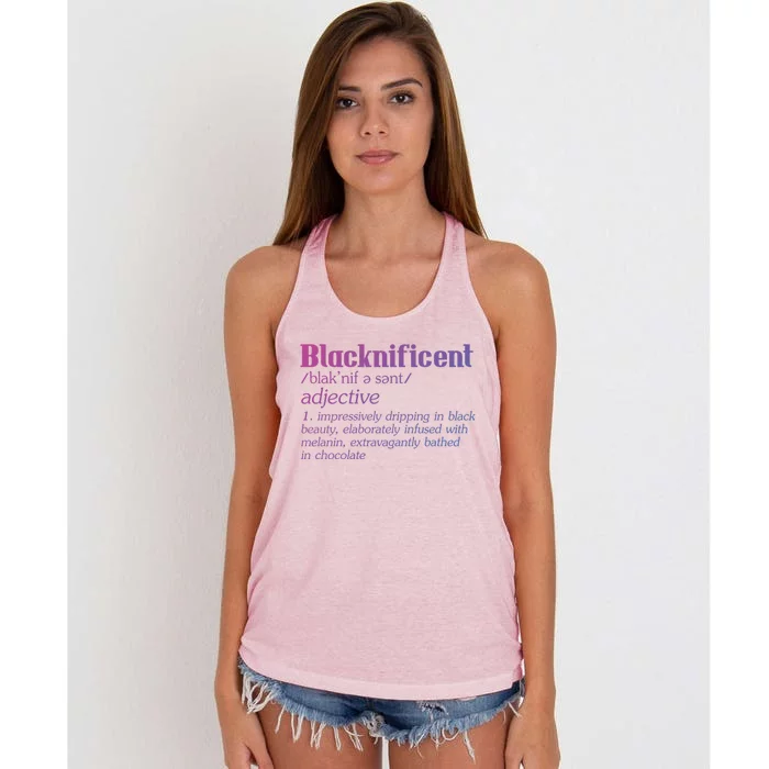 Blacknificent Afro African Pro Black History Gift Women's Knotted Racerback Tank