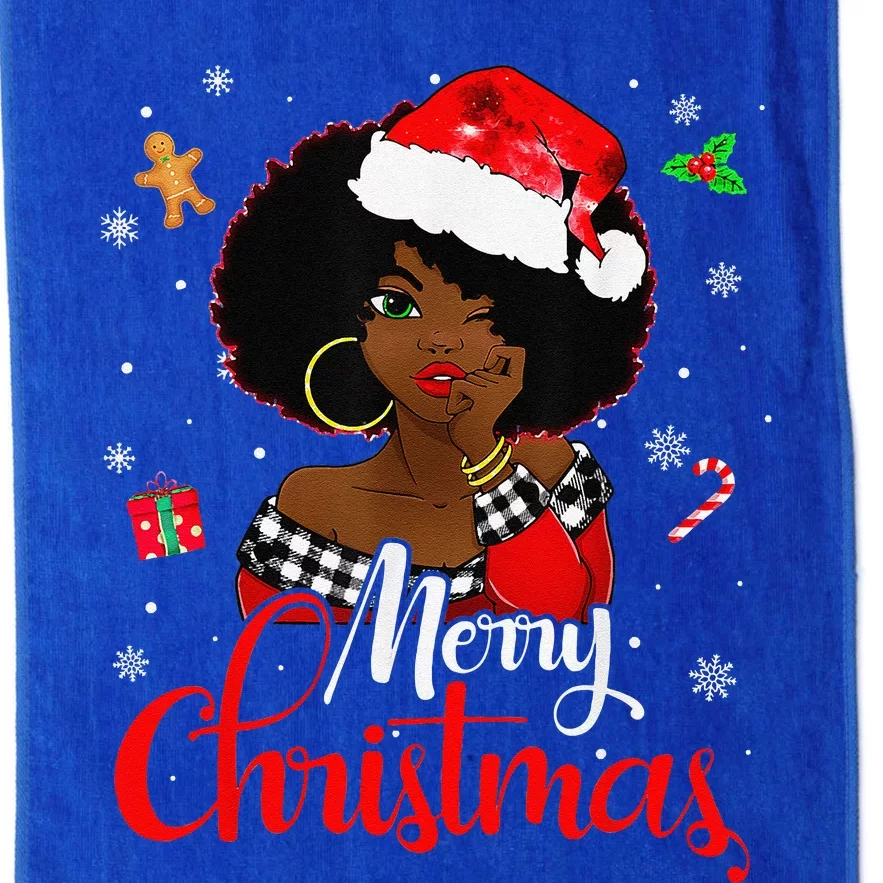 Black African American Melanin Christmas Santa Hat Xmas Platinum Collection Golf Towel