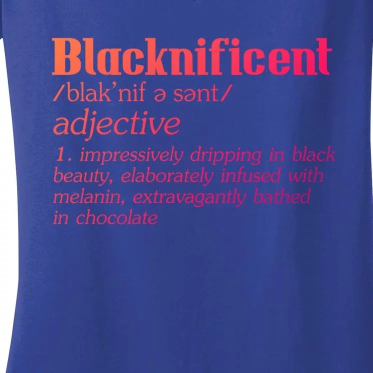 Blacknificent Afro African Pro Black History Gift Women's V-Neck T-Shirt