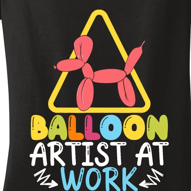 Balloon Artist At Work Balloon Twisting Balloon Modeling Women's V-Neck T-Shirt