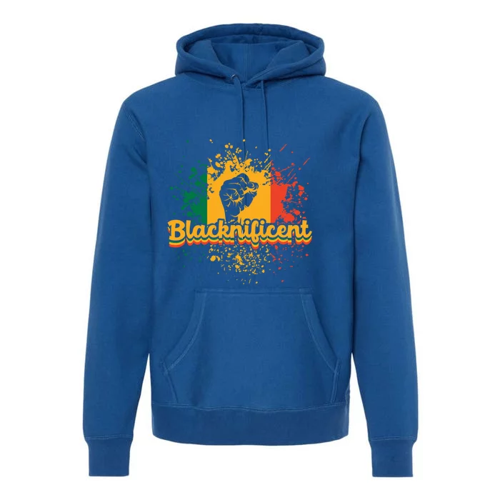 Blacknificent African Americans Black Fist Black History Gift Premium Hoodie