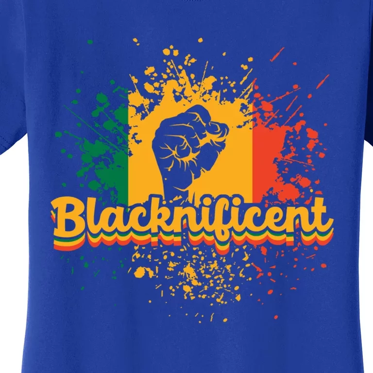 Blacknificent African Americans Black Fist Black History Gift Women's T-Shirt