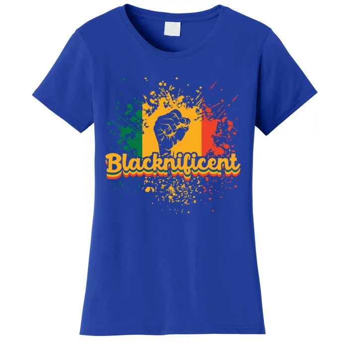 Blacknificent African Americans Black Fist Black History Gift Women's T-Shirt