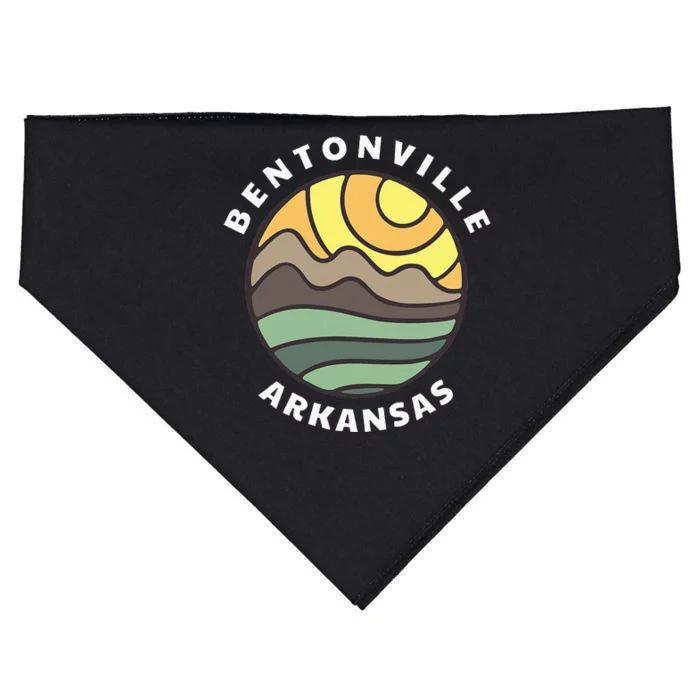 Bentonville Arkansas Ar Mountain Vacation Souvenir USA-Made Doggie Bandana