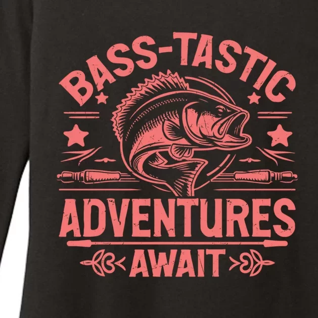 Basstastic Adventures Await Bass Fishing Gift Womens CVC Long Sleeve Shirt