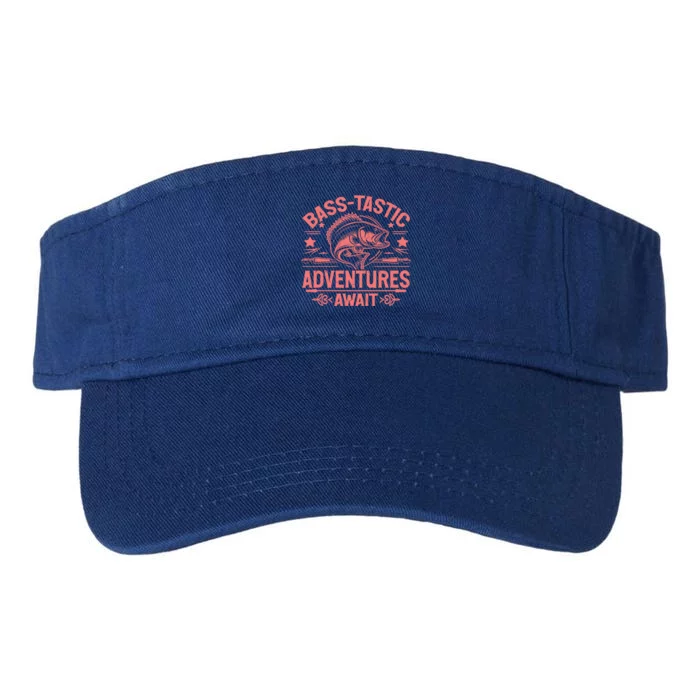 Basstastic Adventures Await Bass Fishing Gift Valucap Bio-Washed Visor