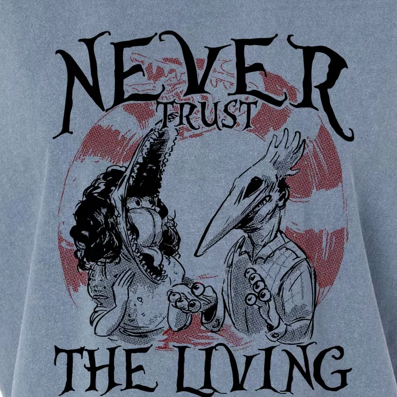 Barbara And Adam Never Trust The Living Halloween Beetle Juice Garment-Dyed Women's Muscle Tee