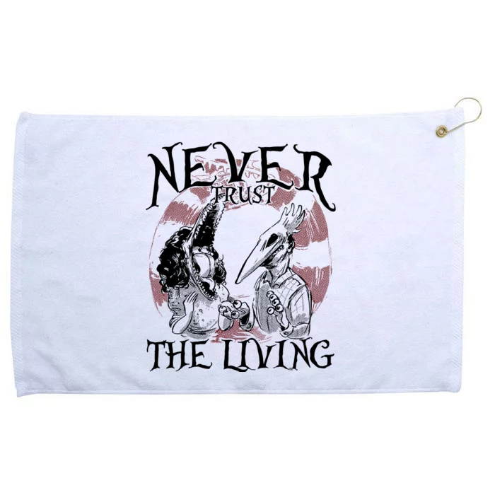 Barbara And Adam Never Trust The Living Halloween Beetle Juice Grommeted Golf Towel