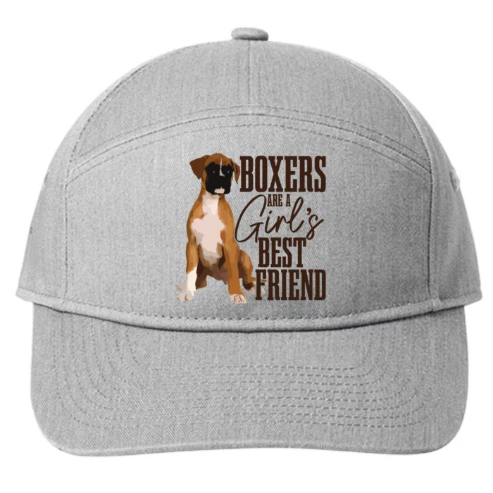 Boxers Are A Girl Best Friend Funny Dog Boxer Mom 7-Panel Snapback Hat