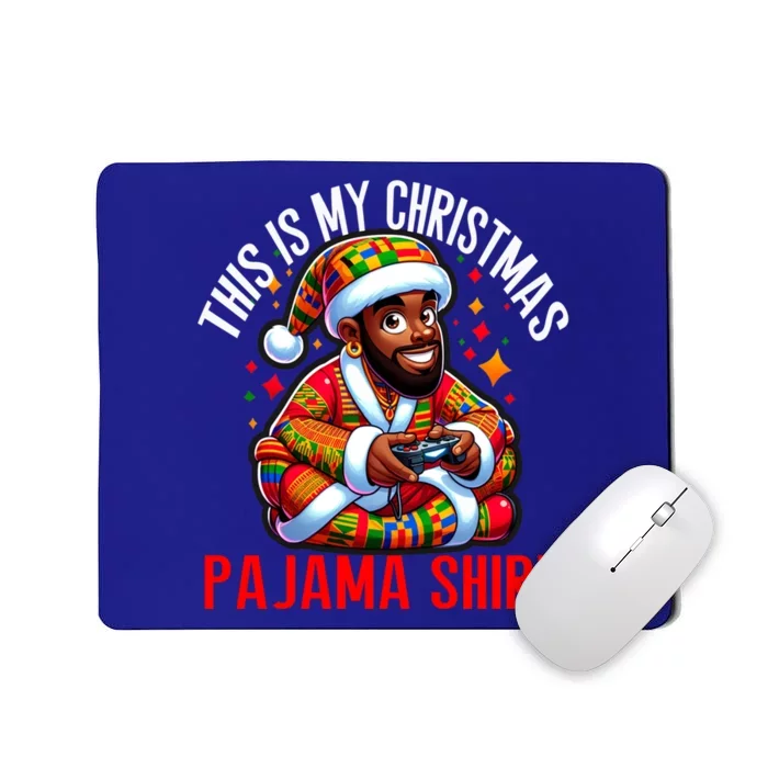 Black African American Santa This Is My Christmas Pajama Great Gift Mousepad