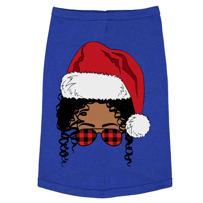 Black African American Santa Afro Christmas Melanin Buffalo Cool Gift Doggie Tank