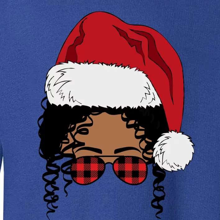 Black African American Santa Afro Christmas Melanin Buffalo Cool Gift Toddler Sweatshirt