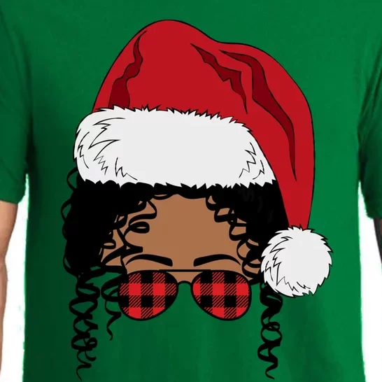 Black African American Santa Afro Christmas Melanin Buffalo Cool Gift Pajama Set