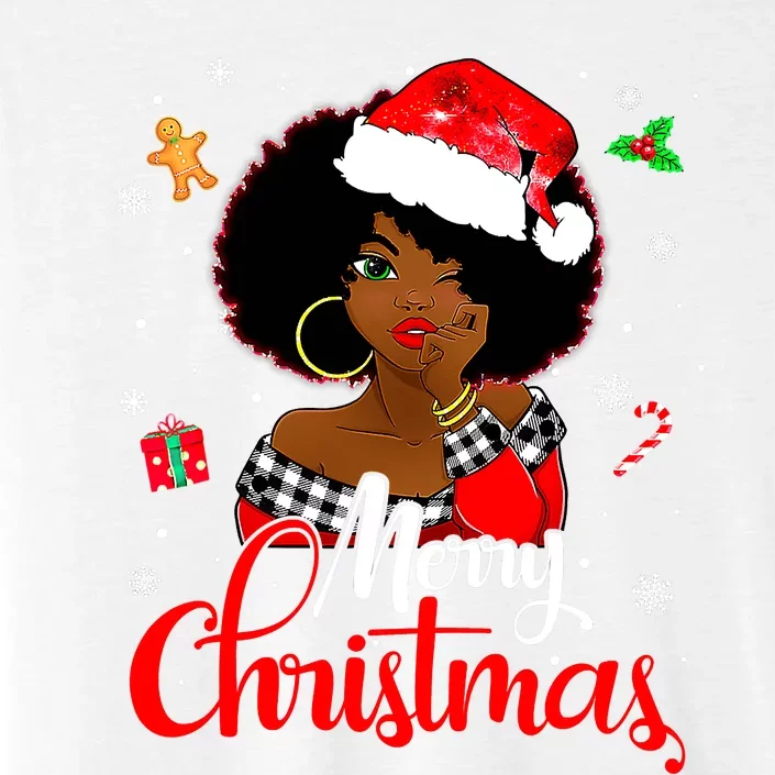 Black African  American Melanin Christmas Santa Hat Xmas ChromaSoft Performance T-Shirt